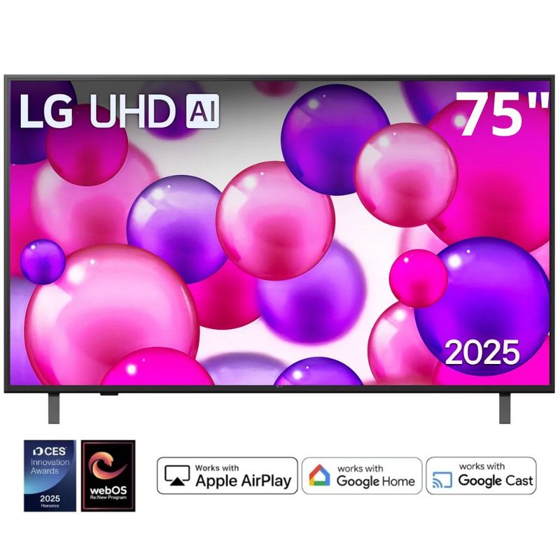 LG - Televisor LG 75" 4K UHD 2025 Cine en Casa con Procesador α7 AI Gen8 ThinQ AI 75UA8000PSB