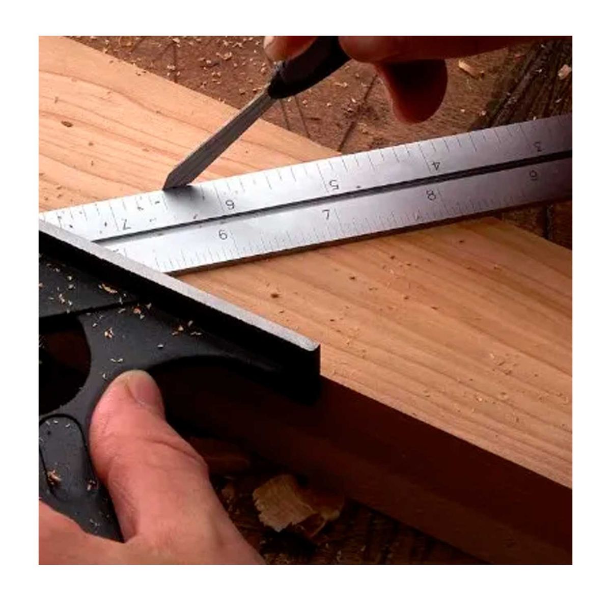 GENERICO - Escuadra De Combinación 12 + Guantes De Seguridad Anticorte