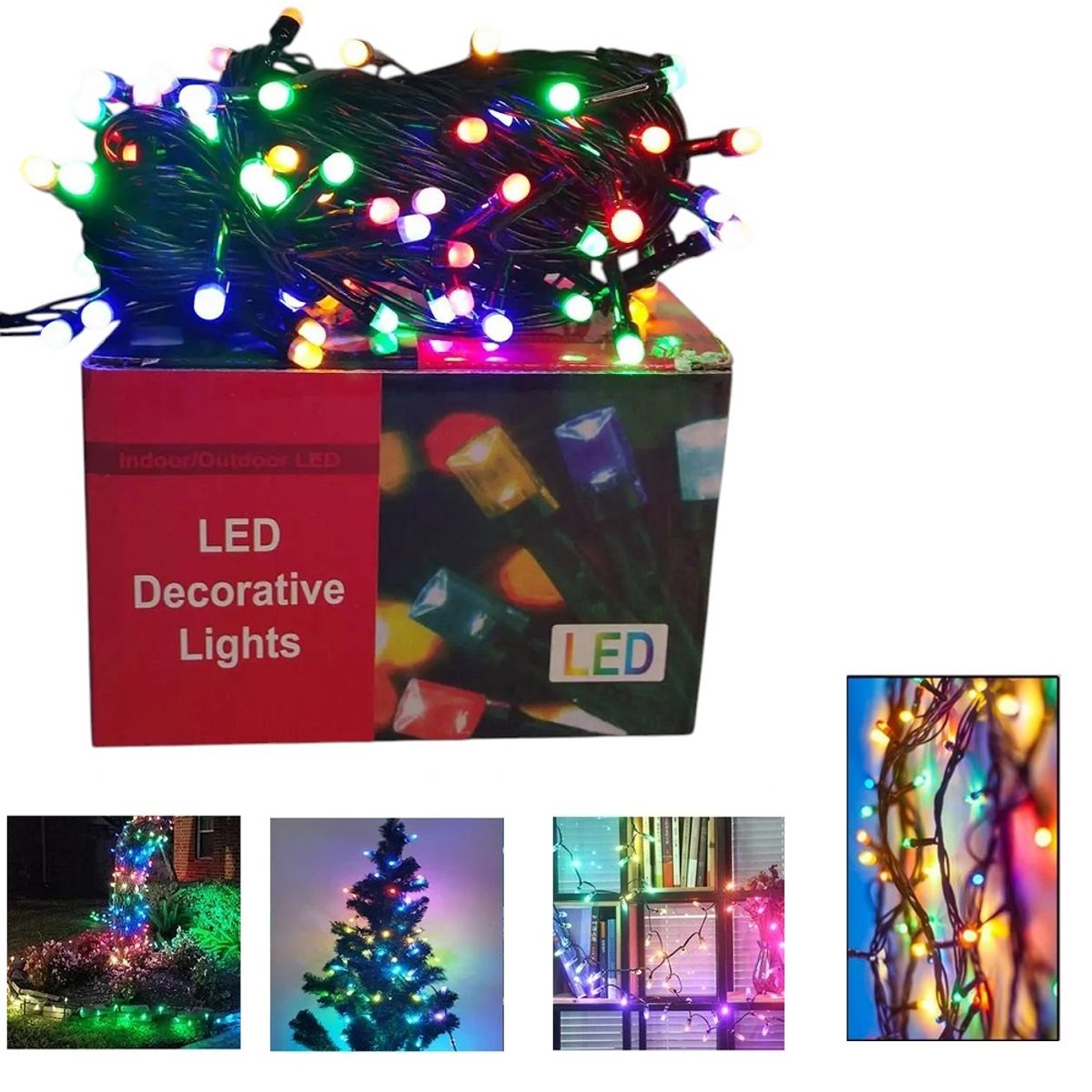 GENERICO - Tira de luces navideñas guirnaldas 70 focos y 8 metros