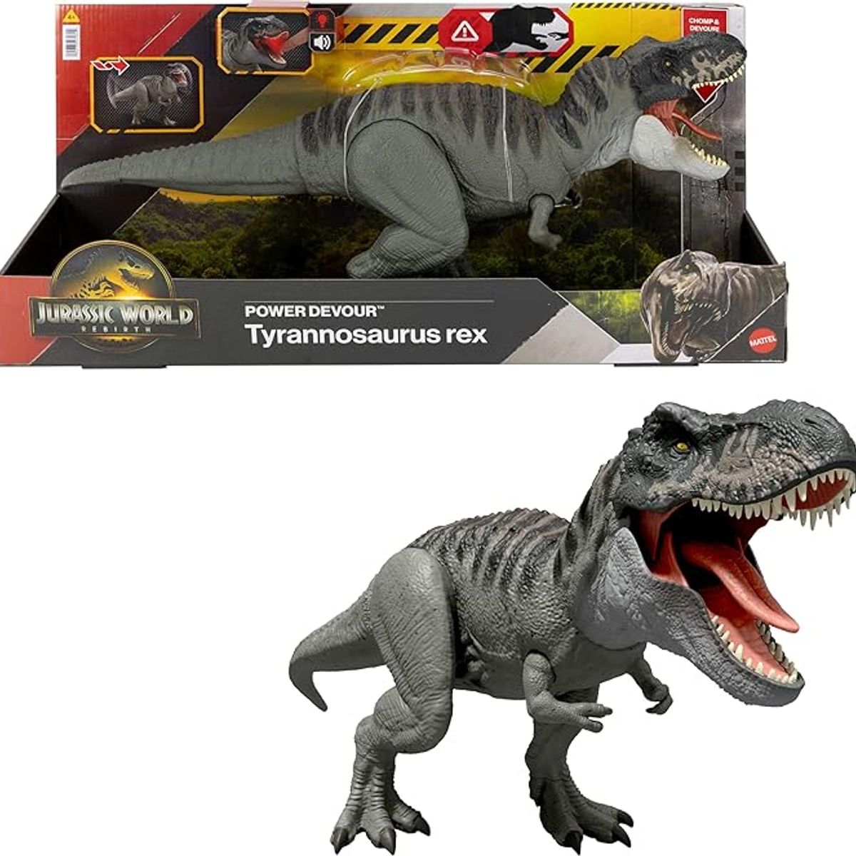 JURASSIC PARK - Jurassic World Dinosaurio Rebirth T-Rex Mordida Destructora