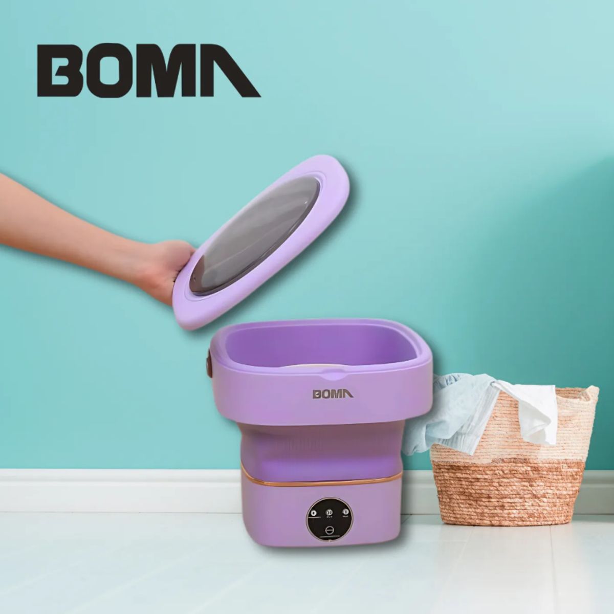 GENERICO - Mini Lavadora Plegable Portátil BOMA - lila  Bajo Consumo de Energía