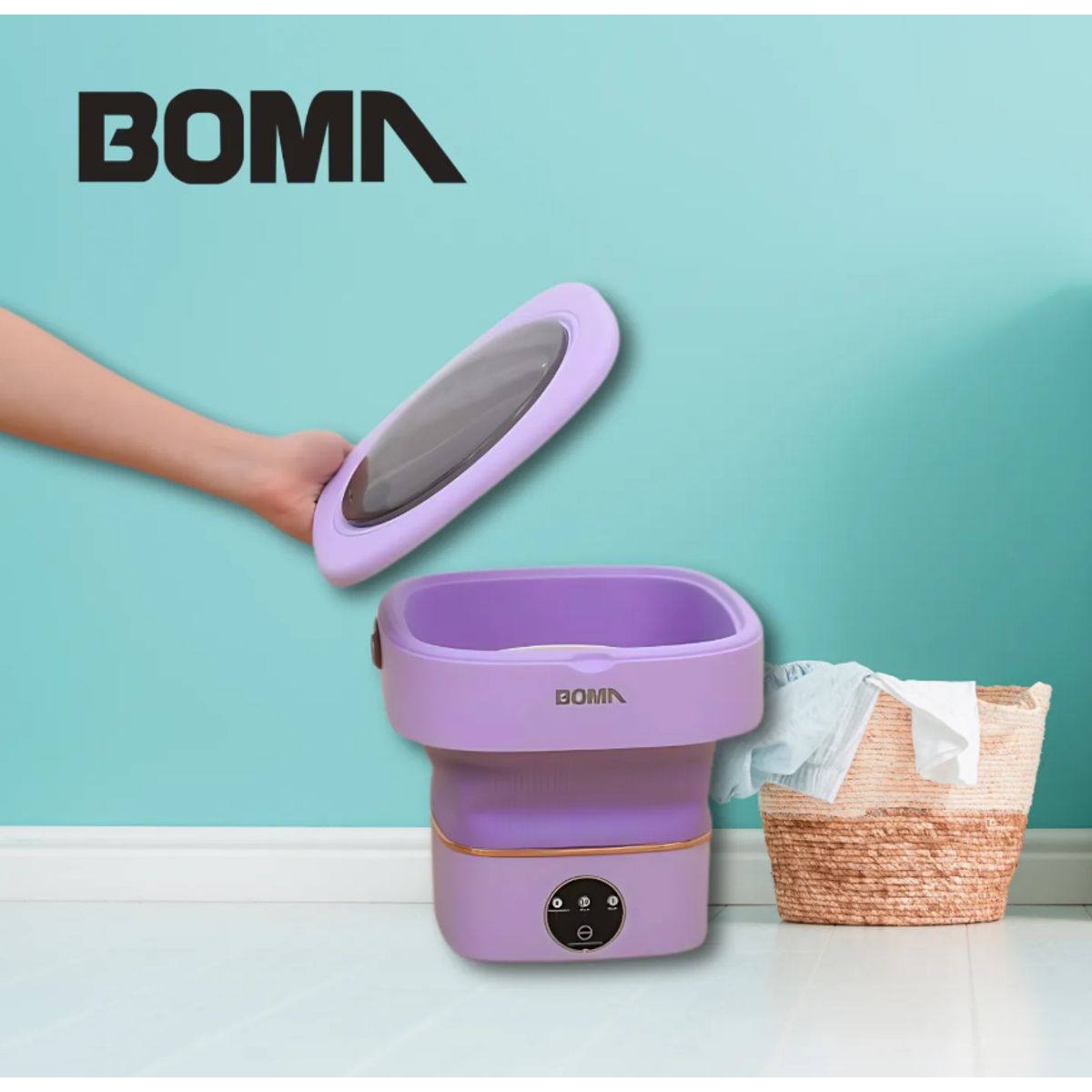 GENERICO - Mini Lavadora Plegable Portátil BOMA - lila  Bajo Consumo de Energía