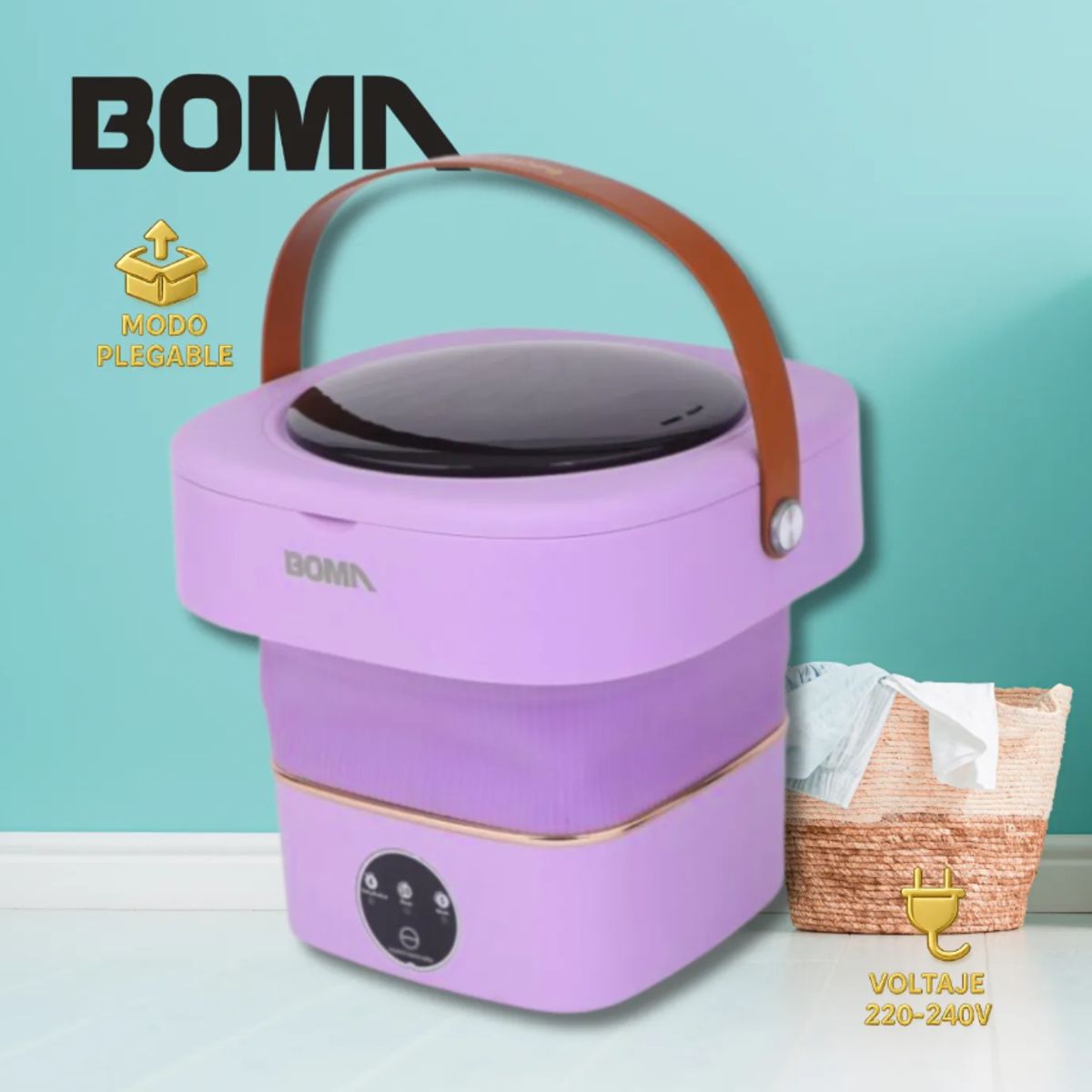 GENERICO - Mini Lavadora Plegable Portátil BOMA - lila  Bajo Consumo de Energía