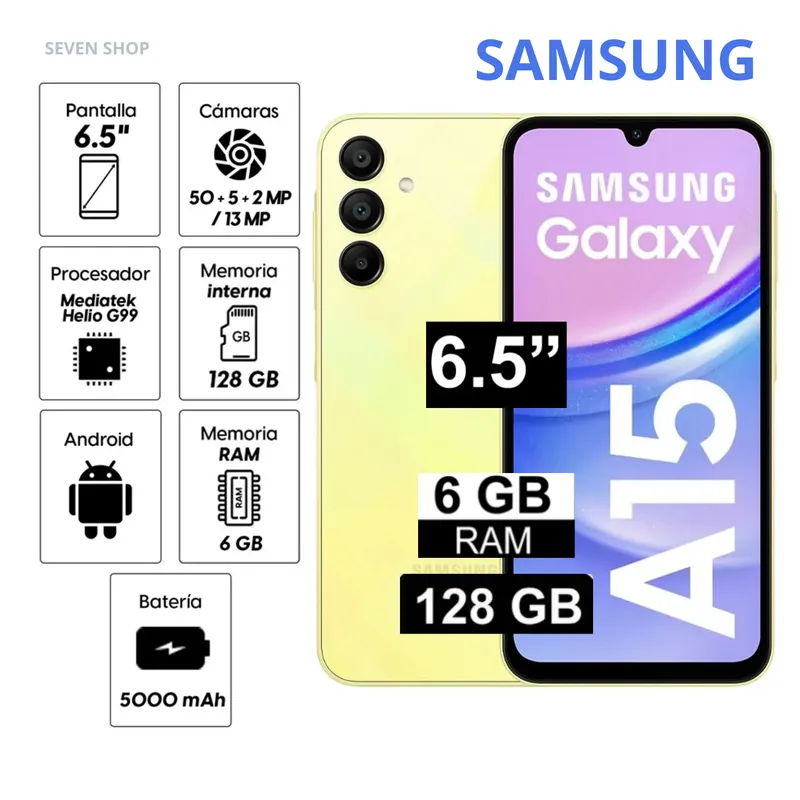SAMSUNG - Celular Samsung Galaxy A15 128GB  6GB - AMARILLO