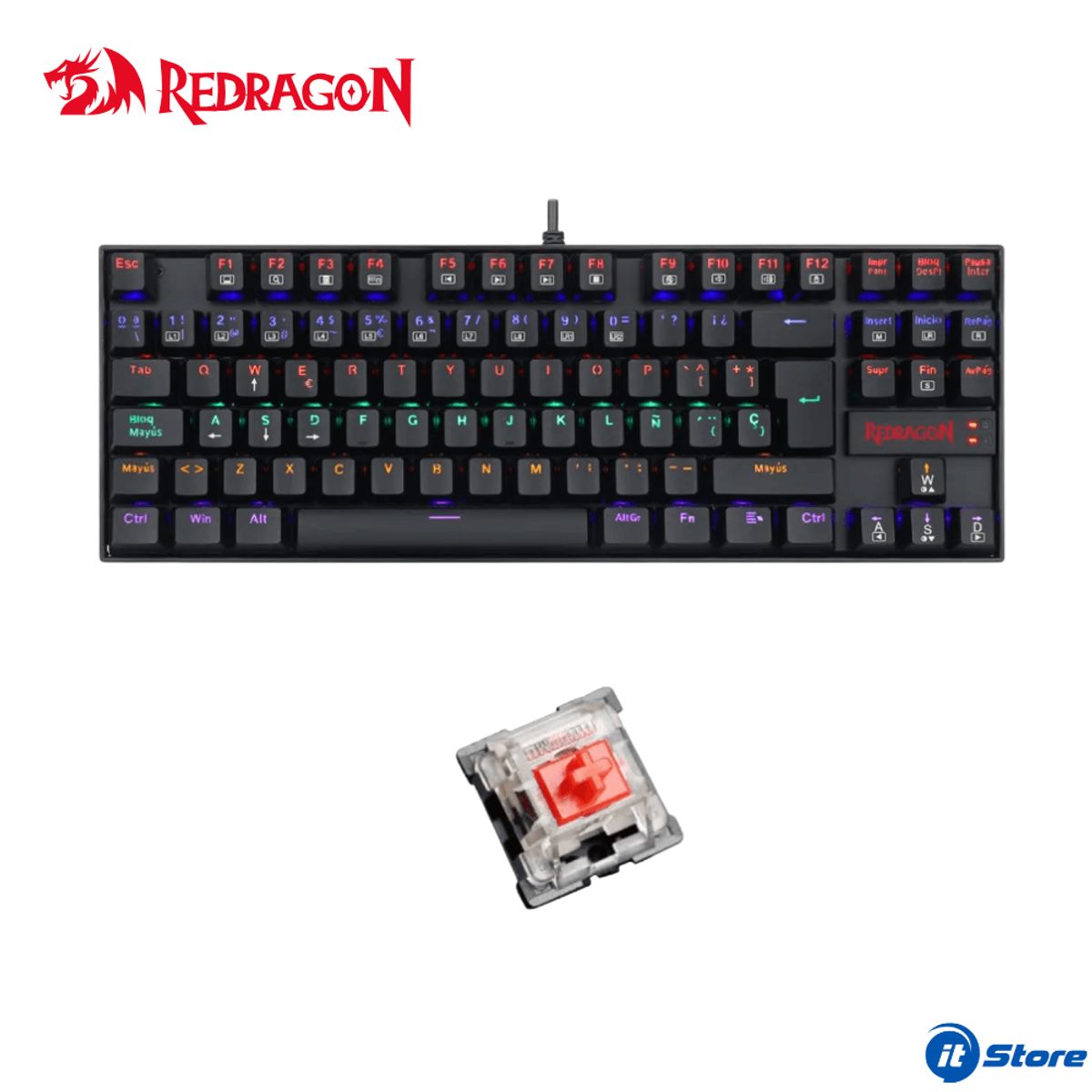 REDRAGON - Teclado Redragon KUMARA K552-KR-SP Rainbow Spanish BLACK