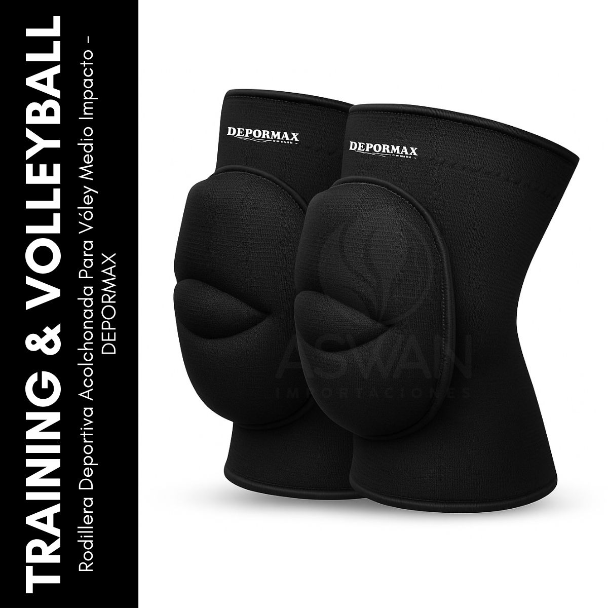 GENERICO - Rodillera Deportiva Acolchonada Para Vóley Medio Impacto - DEPORMAX