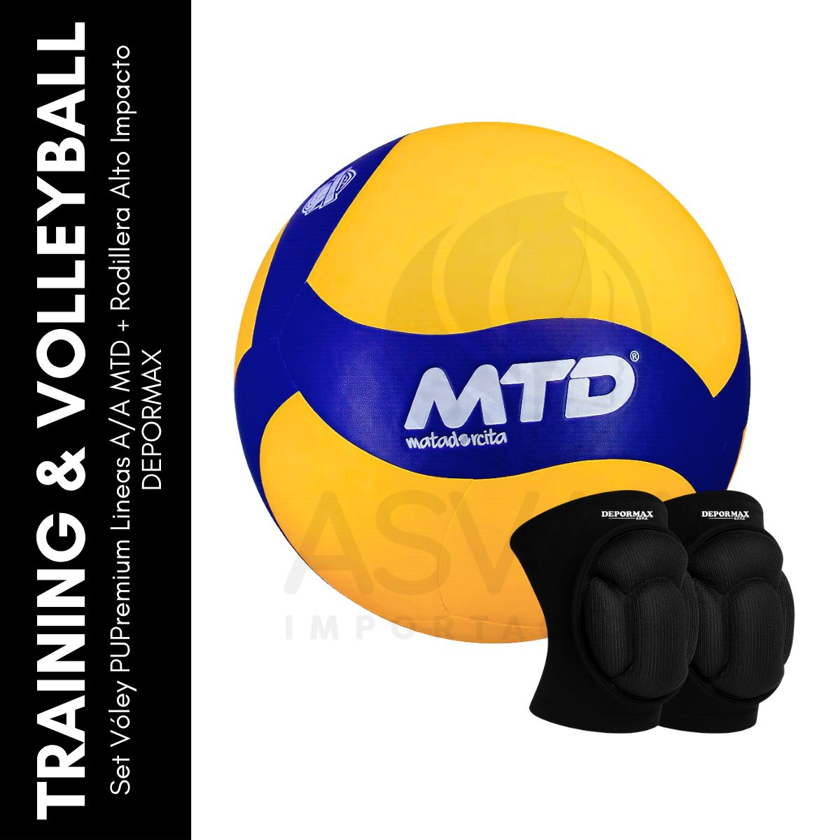 Set Vóley PUPremium Lineas AA MTD + Rodillera Alto Impacto DEPORMAX, marca GENERICO - Foto Principal