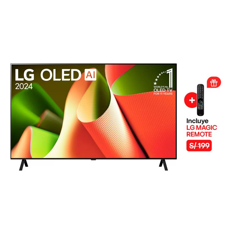 LG - TELEVISOR LG OLED 55” 4K UHD Smart TV AI ThinQ OLED55B4PSA - 2024
