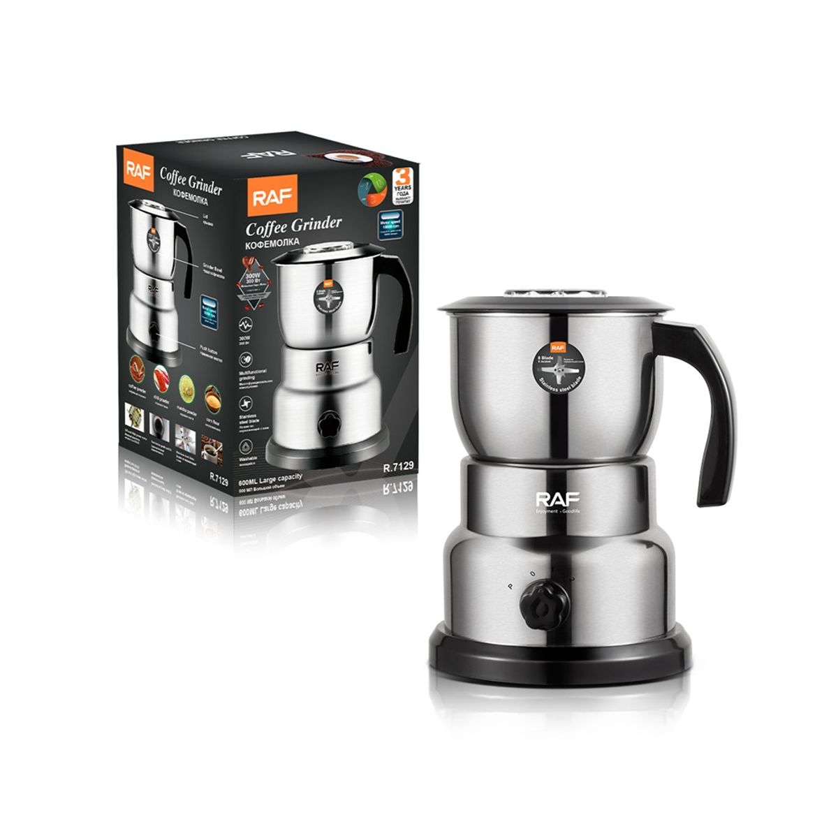 GENERICO - Molinillo Eléctrico de café Raf R7129 Acero