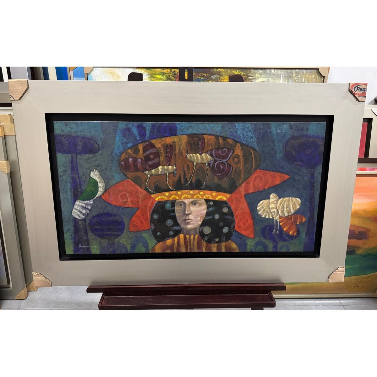 GENERICO - Cuadro decorativo al oleo abstracto 116x72 cm