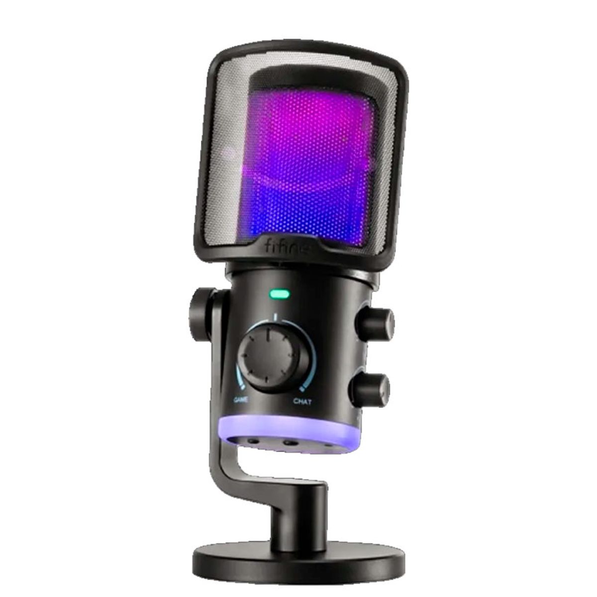 FIFINE - Micrófono Fifine AM6 Black USB Condensador RGB con Filtro y Mute