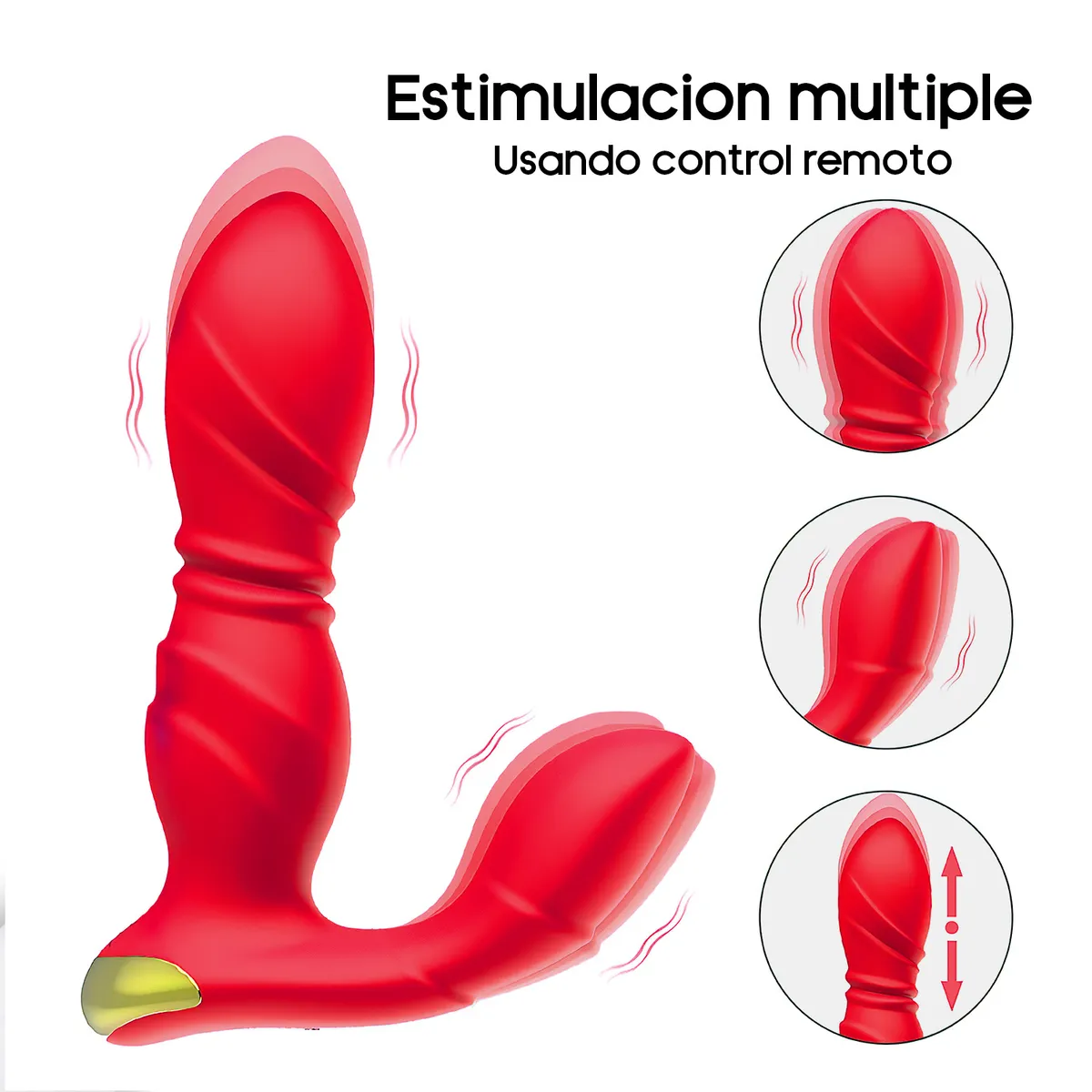 GENERICO - Consolador Vibrador con Control Remoto Exitager Rojo