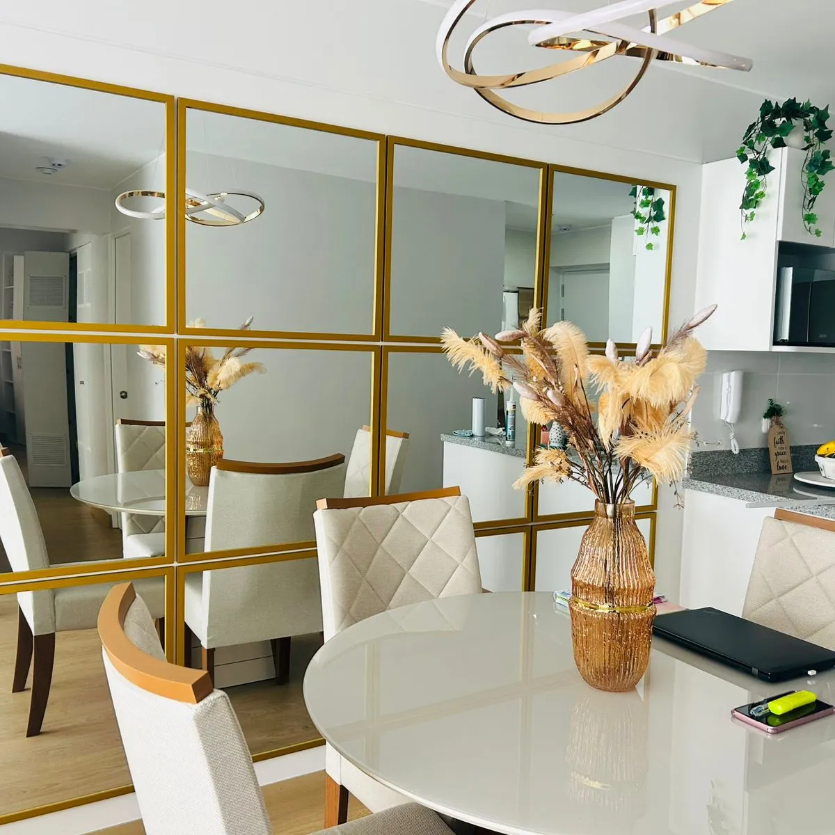 LUMINAR BRILLO & LUZ - Espejos decorativos para sala y comedor marco dorado