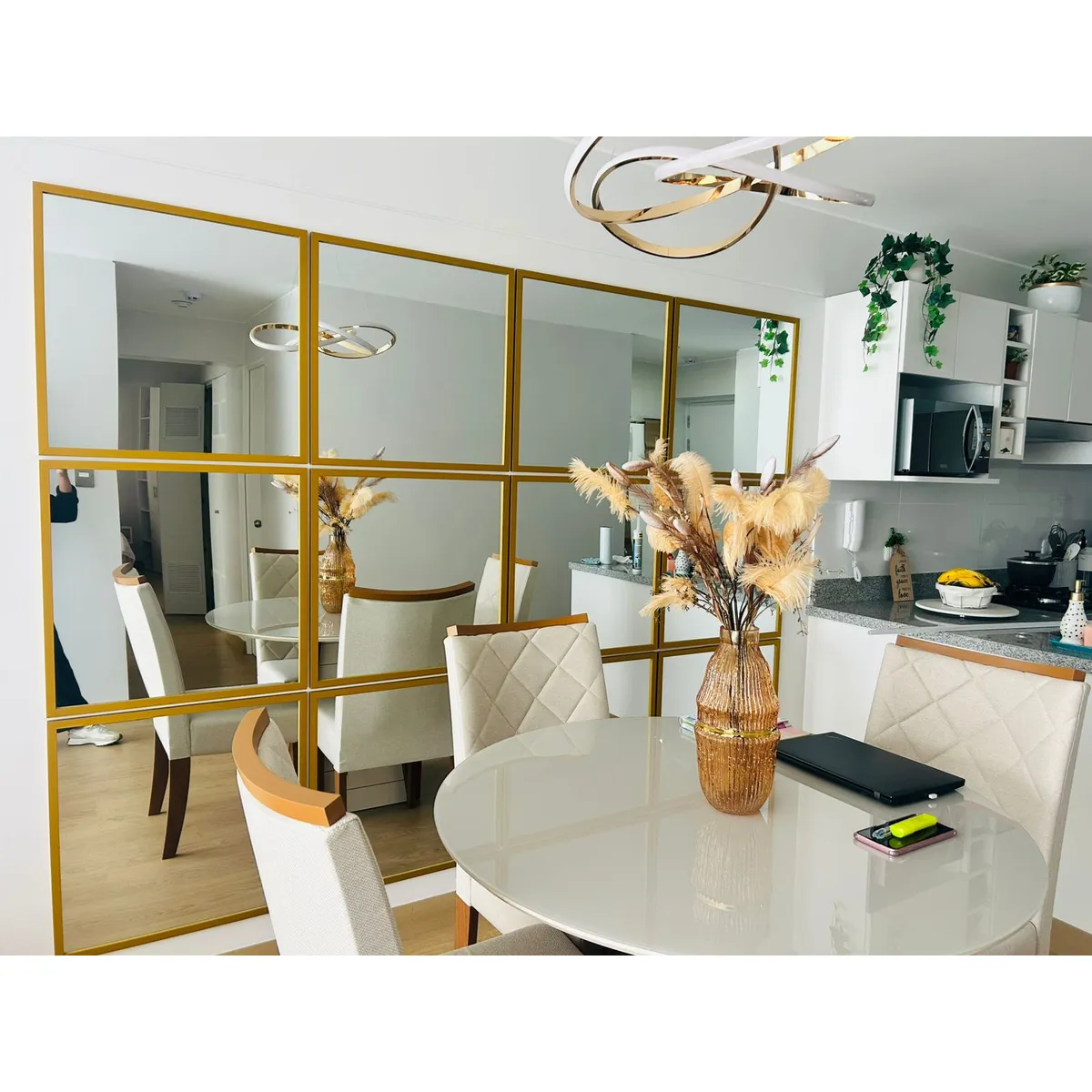LUMINAR BRILLO & LUZ - Espejos decorativos para sala y comedor marco dorado