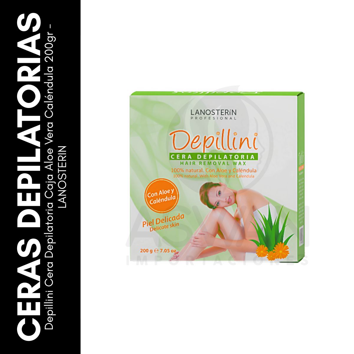 GENERICO - Depillini Cera Depilatoria Caja Aloe Vera Caléndula 200gr - LANOSTERIN