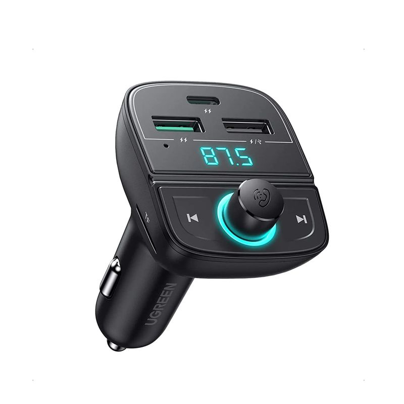 UGREEN - Cargador Y Transmisor, Bluetooth, Ugreen, 4 Puertos,  Para Automóviles