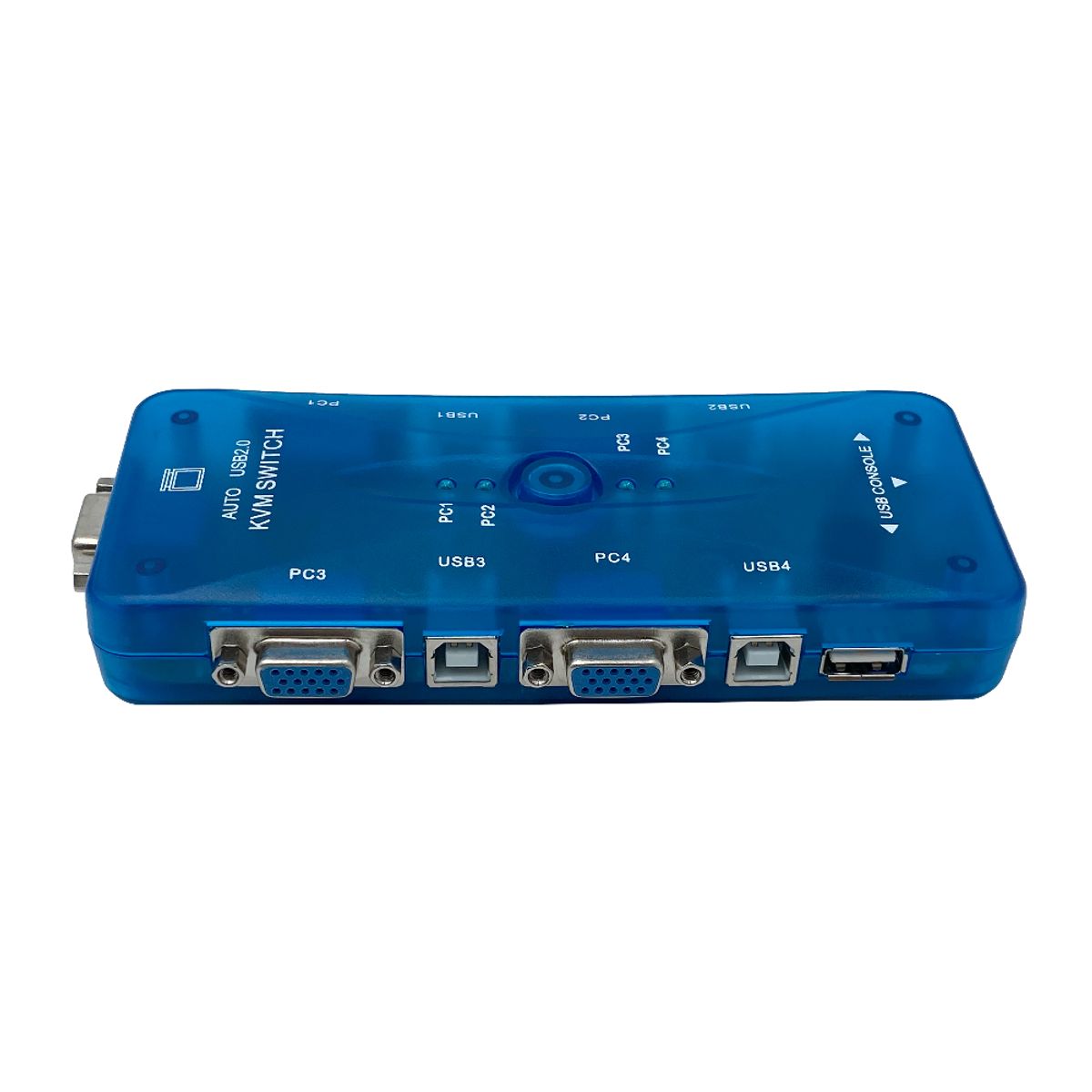 GENERICO - Switch VGA KVM Para 4PC HD 1080p 3D USB2.0 Con 4 Cables VGA