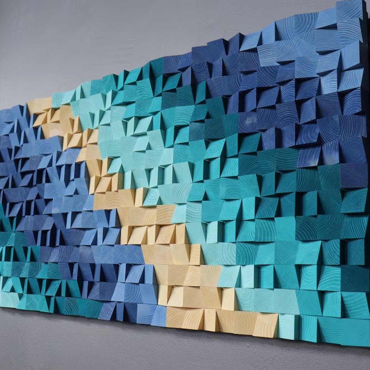 BOSQUE INVERNAL DECORACION ECO ALTERNATIVA - Cuadro Costero Pixel hecho en madera