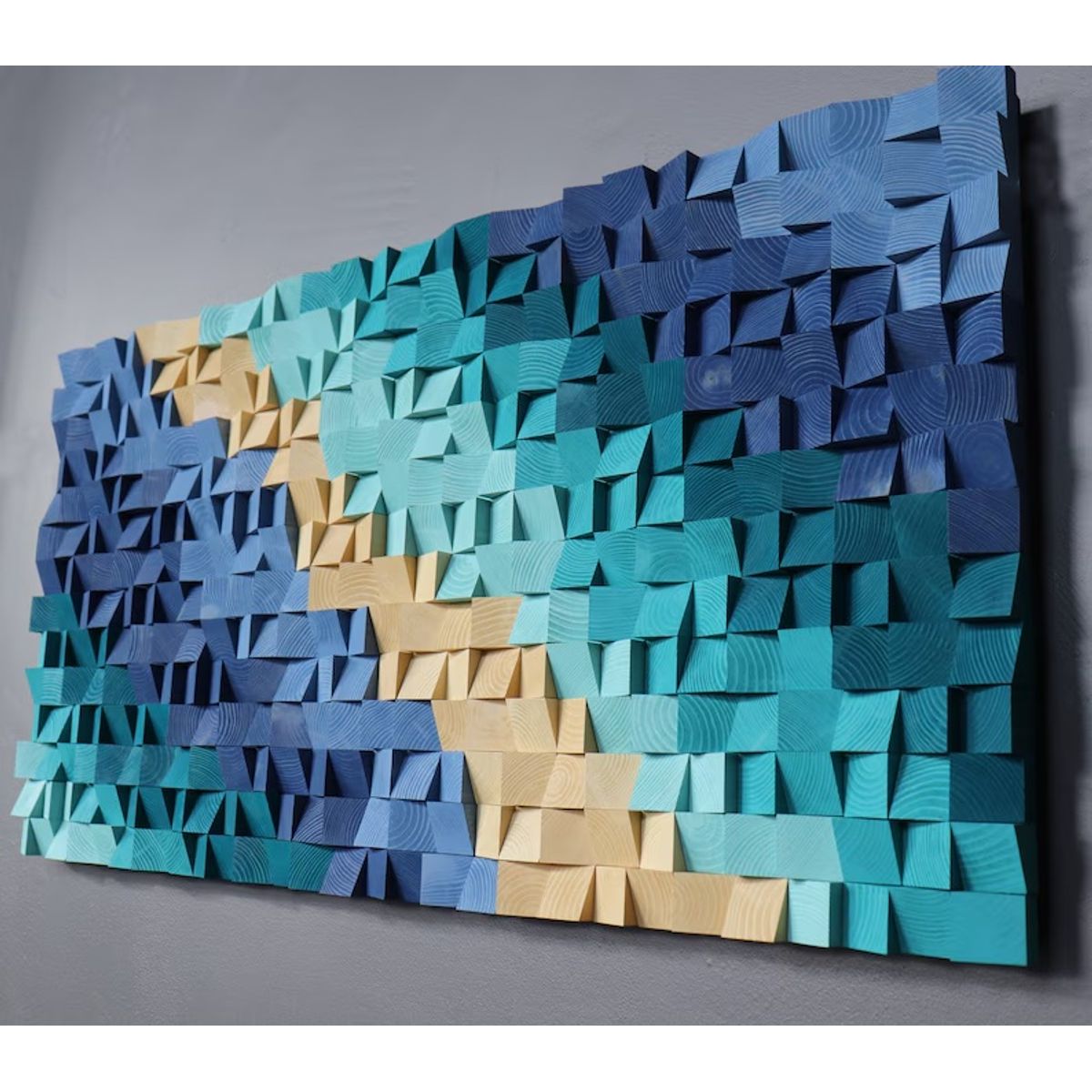 BOSQUE INVERNAL DECORACION ECO ALTERNATIVA - Cuadro Costero Pixel hecho en madera