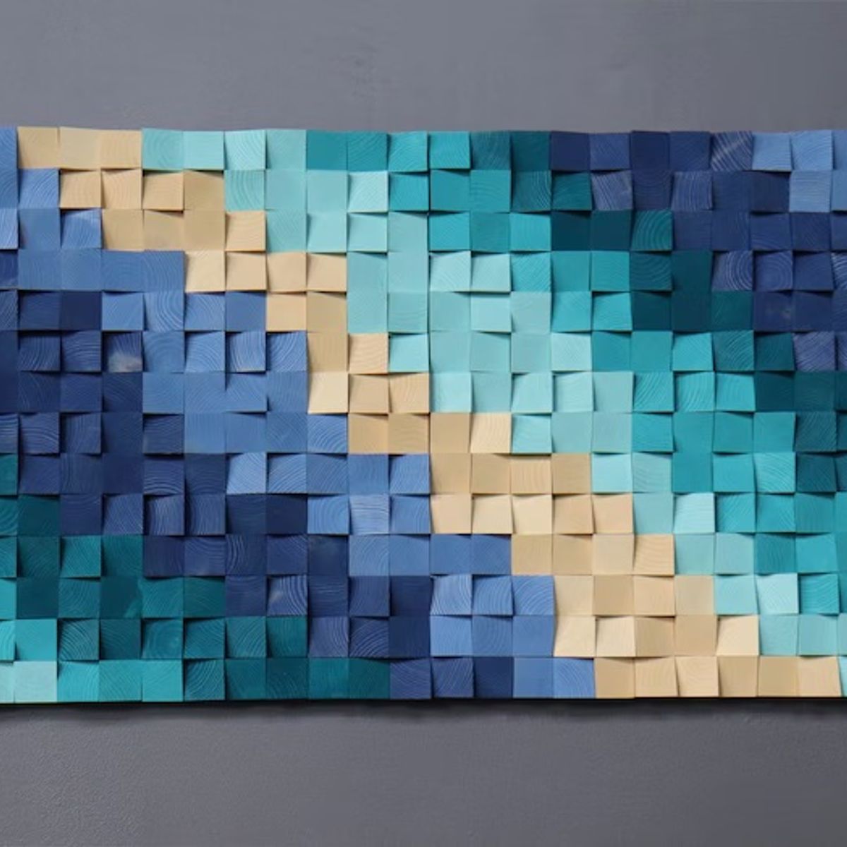 BOSQUE INVERNAL DECORACION ECO ALTERNATIVA - Cuadro Costero Pixel hecho en madera