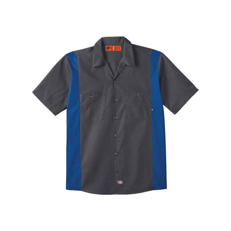 DICKIES - Camisa industrial Dickies de color plomo y azul