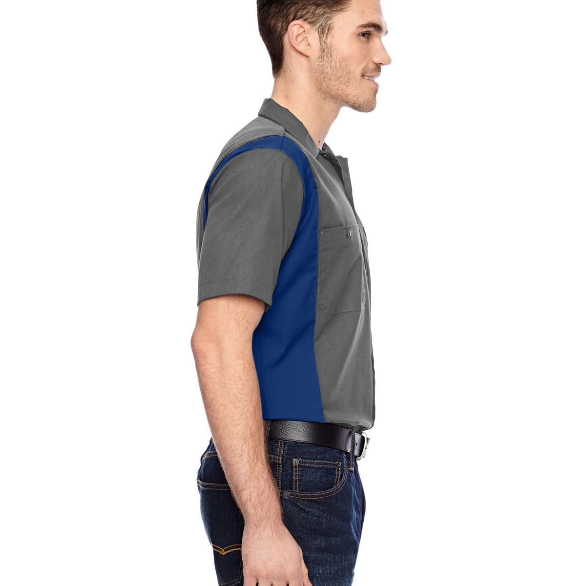 DICKIES - Camisa industrial Dickies de color plomo y azul