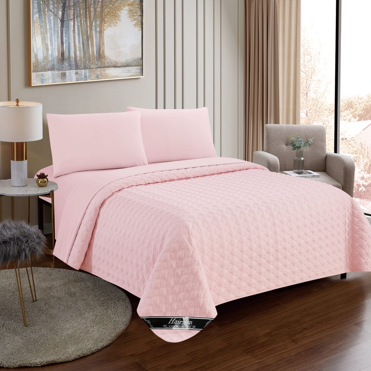 GENERICO - COBERTOR VERANO HAIRIFON - COLOR ROSADO