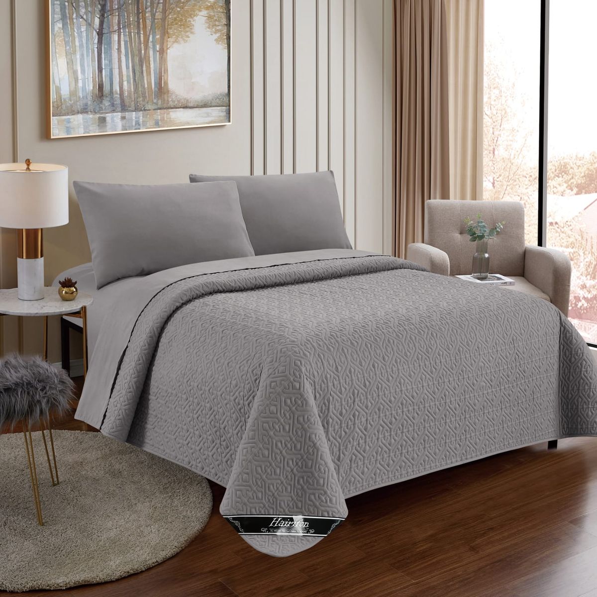 GENERICO - COBERTOR VERANO HAIRIFON - COLOR GRIS