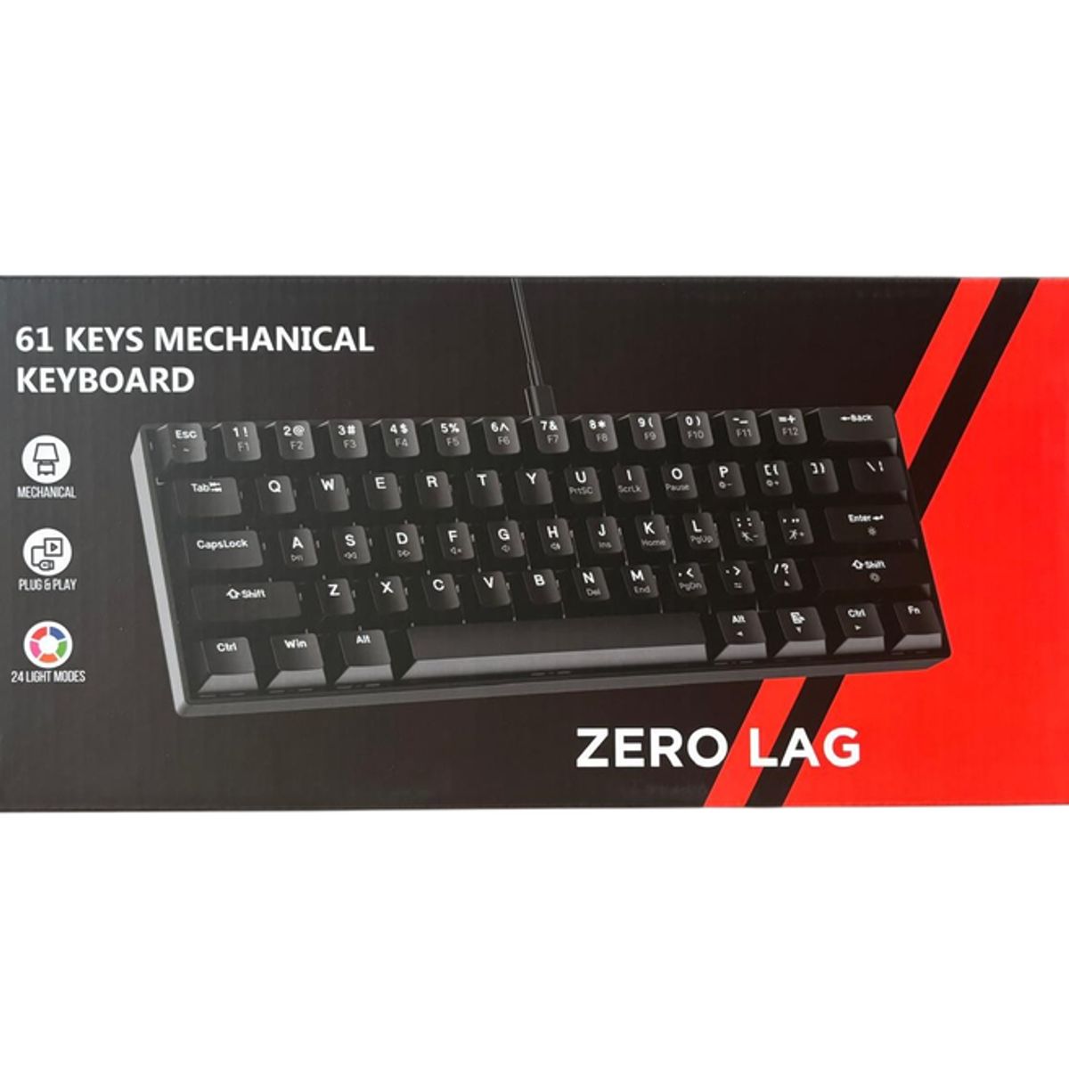 RMON TECH INFORMATICA Y TECNOLOGIA - MINI TECLADO MECANICO Y MOUSE NEGRO CON LUZ RGB RETROILUMINADO