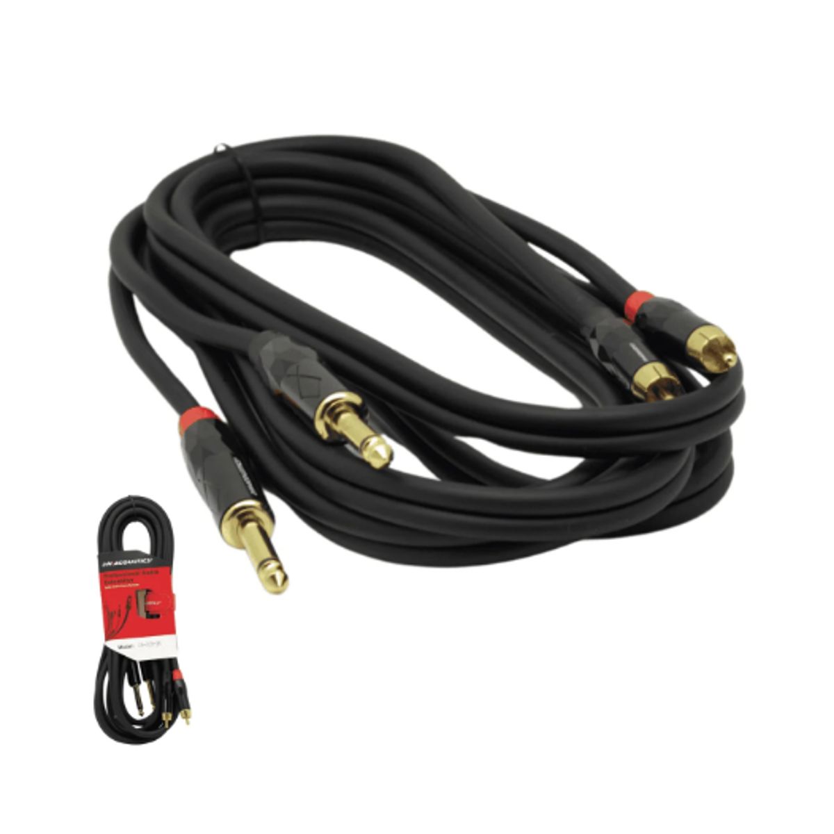 GENERICO - Cable 2 Plug RCA a 2 Plug Mono 6,3 mm 3metros LN-C03-3M L&N-ACOUSTICS