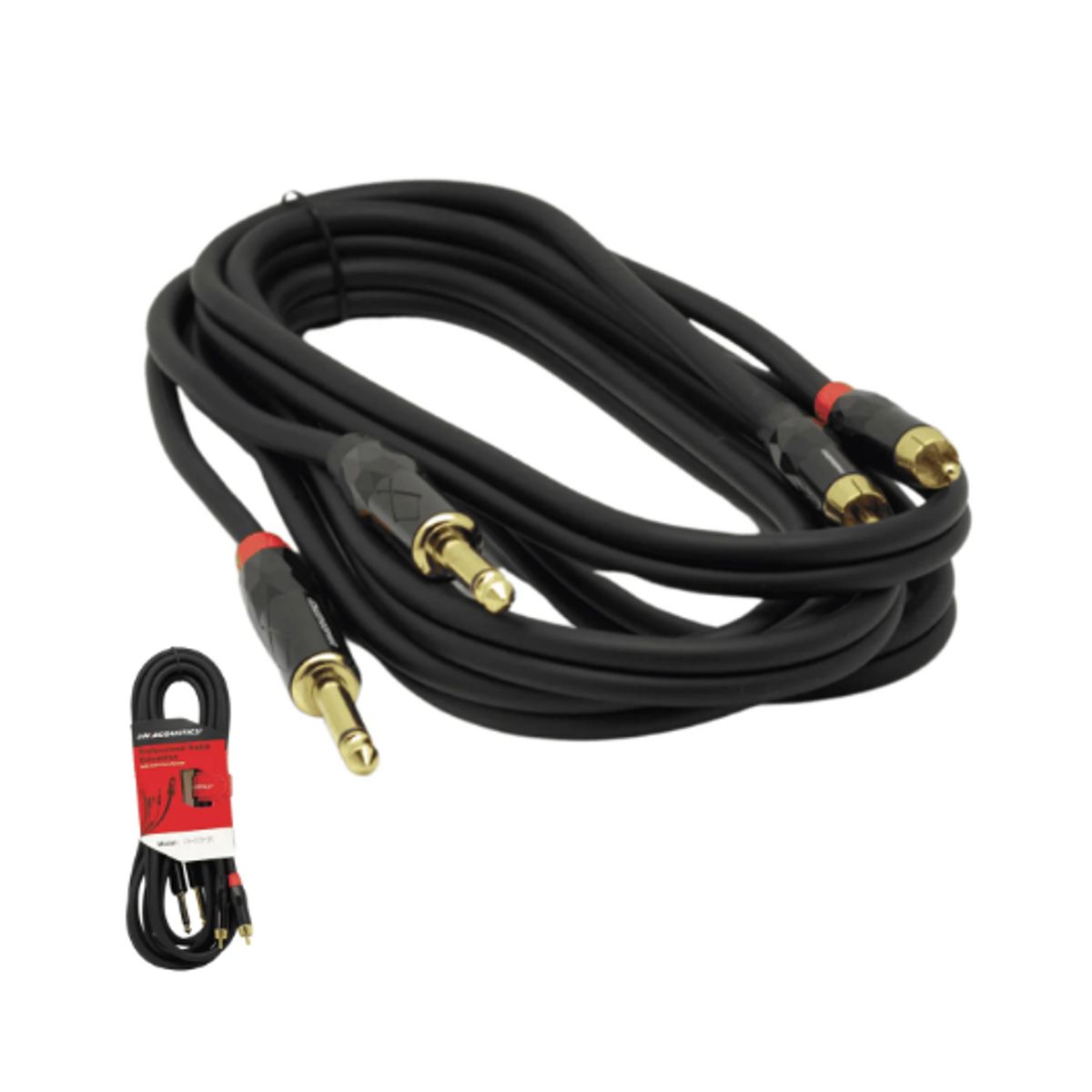 GENERICO - Cable 2 Plug RCA a 2 Plug Mono 6,3 mm 3metros LN-C03-3M L&N-ACOUSTICS
