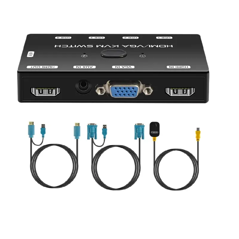 GENERICO - Switch 2 puerto HDMI, 1 VGA KVM, HD 1920*1080p Para 2PC