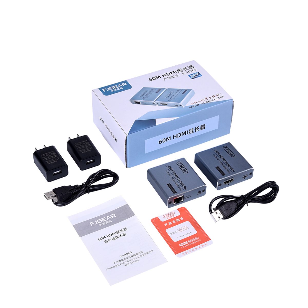 GENERICO - Extensor HDMI hasta 60 Metros UTP RJ45 Full HD 1080