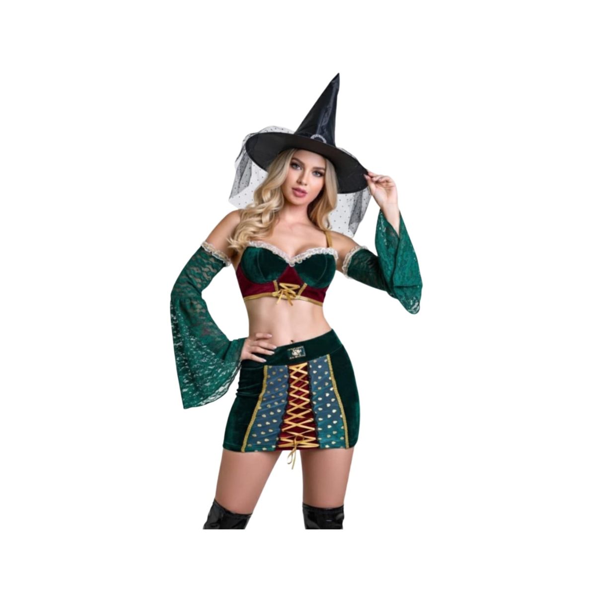 GENERICO - DISFRAZ HALLOWEEN BRUJA DE FANTASIA