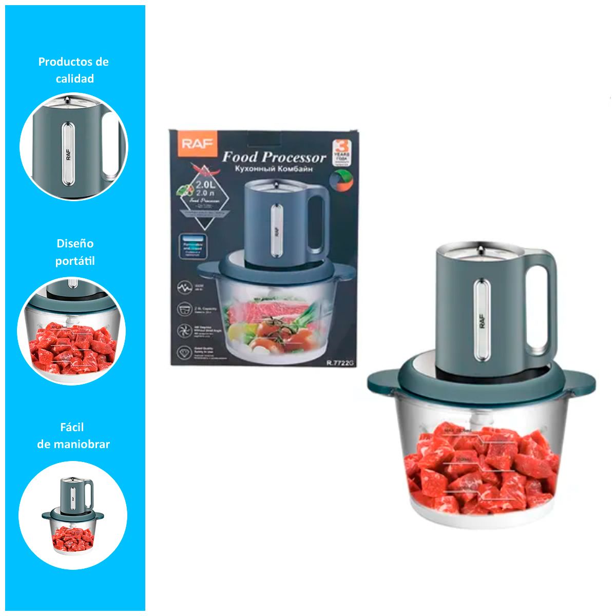 GENERICO - Picadora De Alimentos Raf 3.0 L