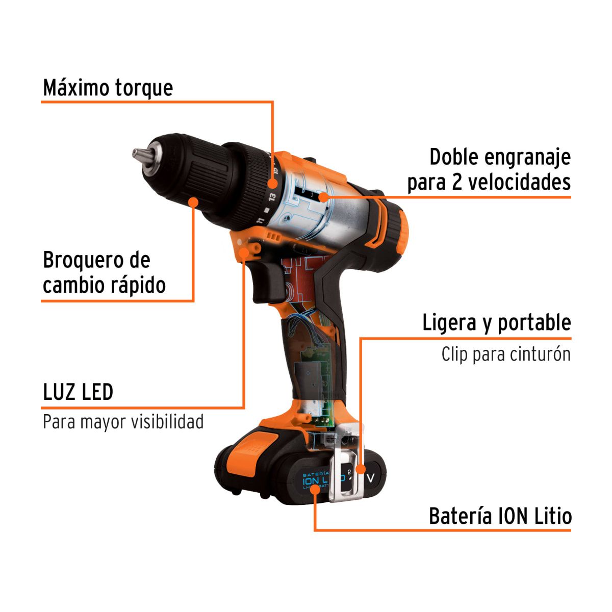 TRUPER - Taladro inalámbrico 38 12V Truper