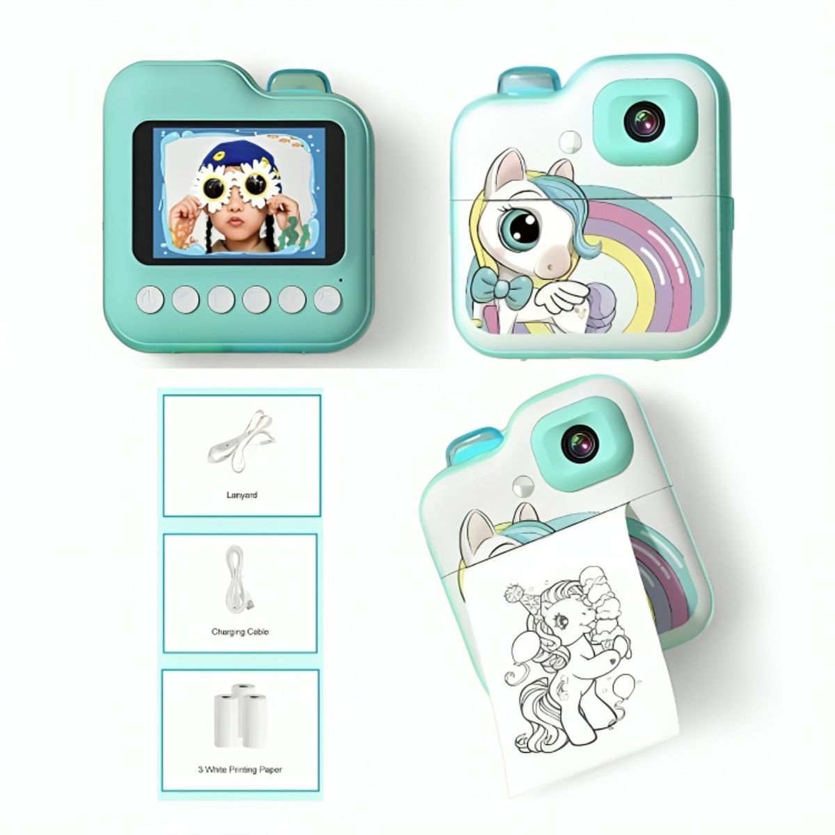 GENERICO - Cámara de Impresión Instantánea Digital Premium para Niños y Niñas