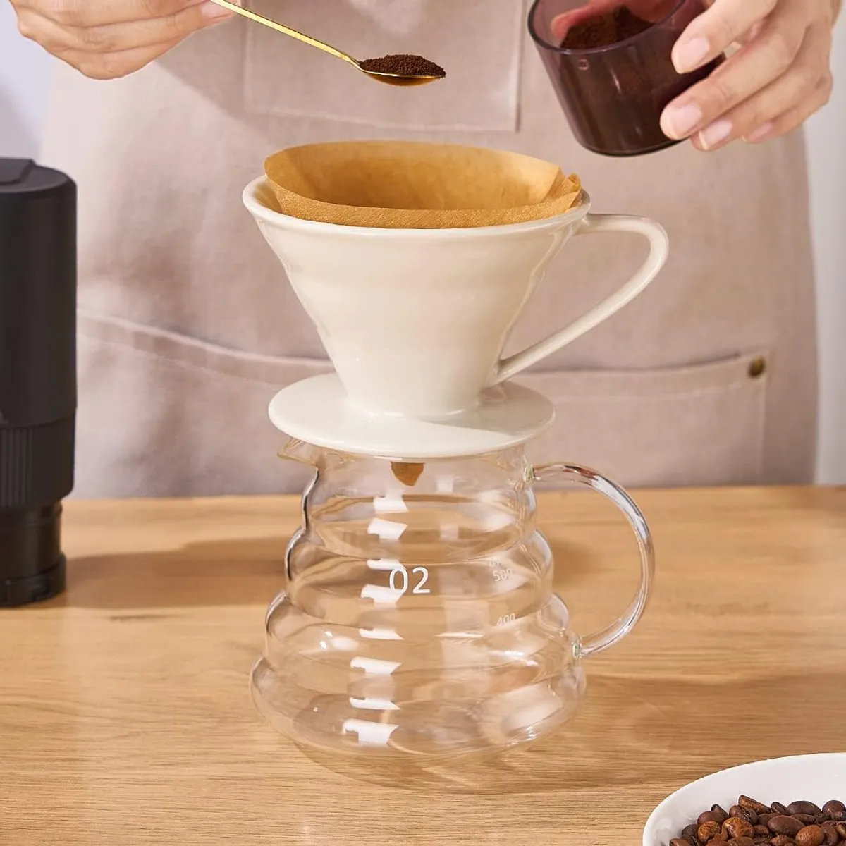 GENERICO - kit  dripper cerámico   + jarra de café GRATIS filtro de papel.