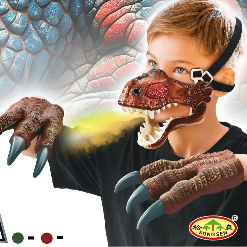 SUI GENERIS - Máscara Electrónica DINO y garras - Marrón