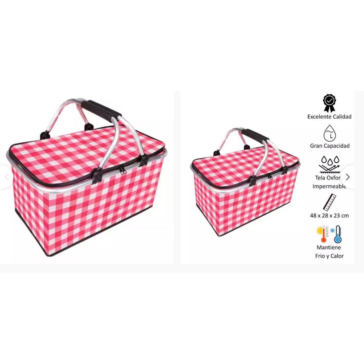 GENERICO - CANASTA PICNIC CUADROS