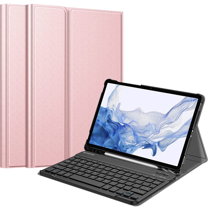 PUREPOWER - Funda con teclado de español para Galaxy Tab A8 -dorado