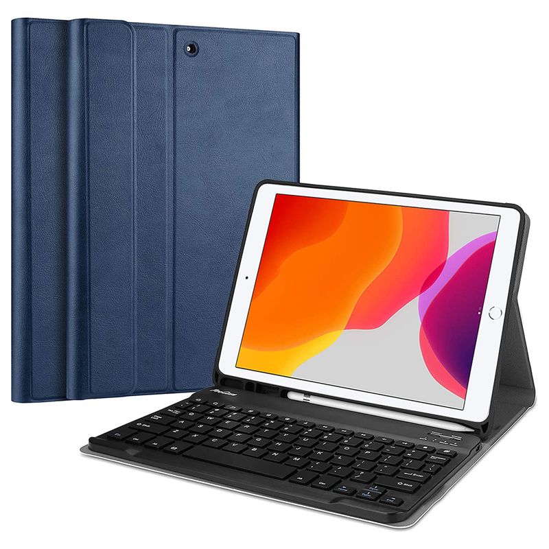 PUREPOWER - Funda con teclado de español para Galaxy Tab A7lite -azul