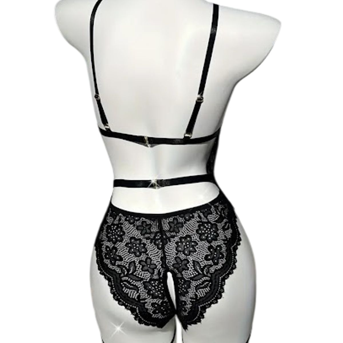 GENERICO - BODY LENCERIA SEXY DE ENCAJE PORTALIGAS