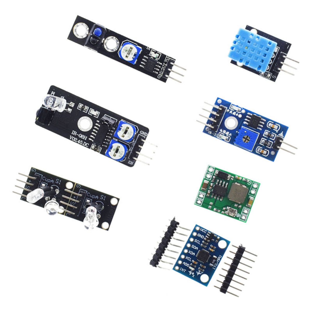 GENERICO - Kit de 45 Sensores y Módulos para Arduino y Raspberry Pi Electrónica, Robótica y Proyectos Educativos