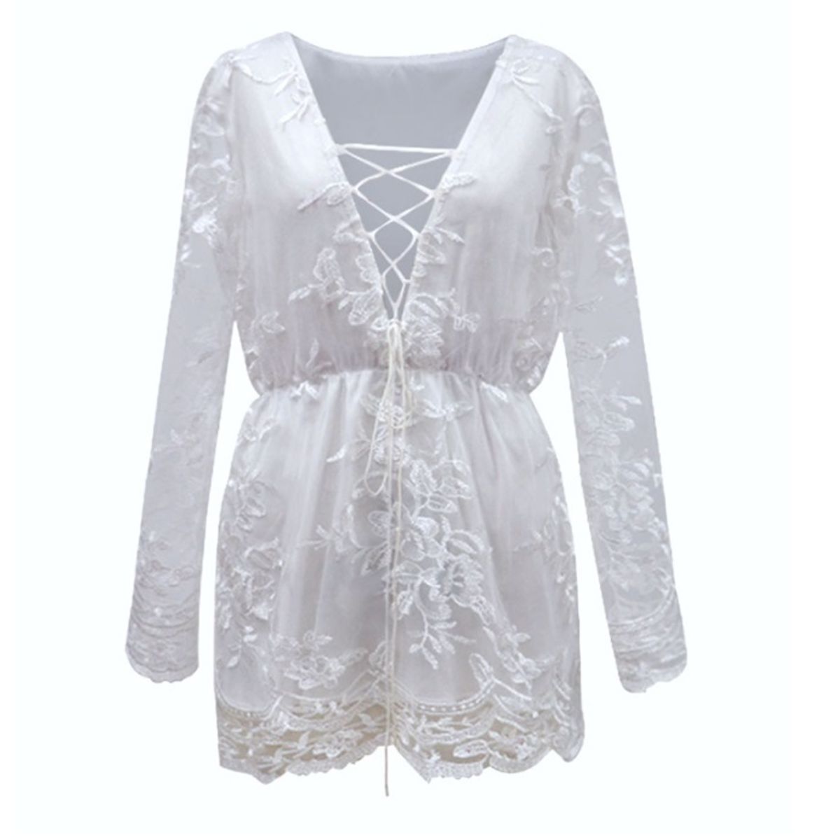 GENERICO - Vestido blanco Corto Talla S