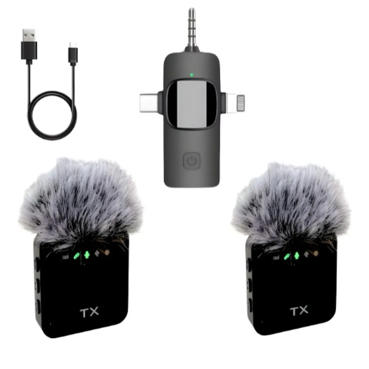 SUN - Micrófonos Inalámbricos F11-2 Negro 2 Microfonos