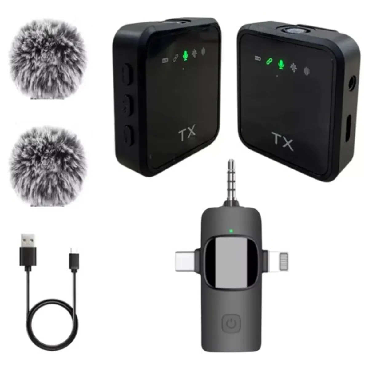 SUN - Micrófonos Inalámbricos F11-2 Negro 2 Microfonos