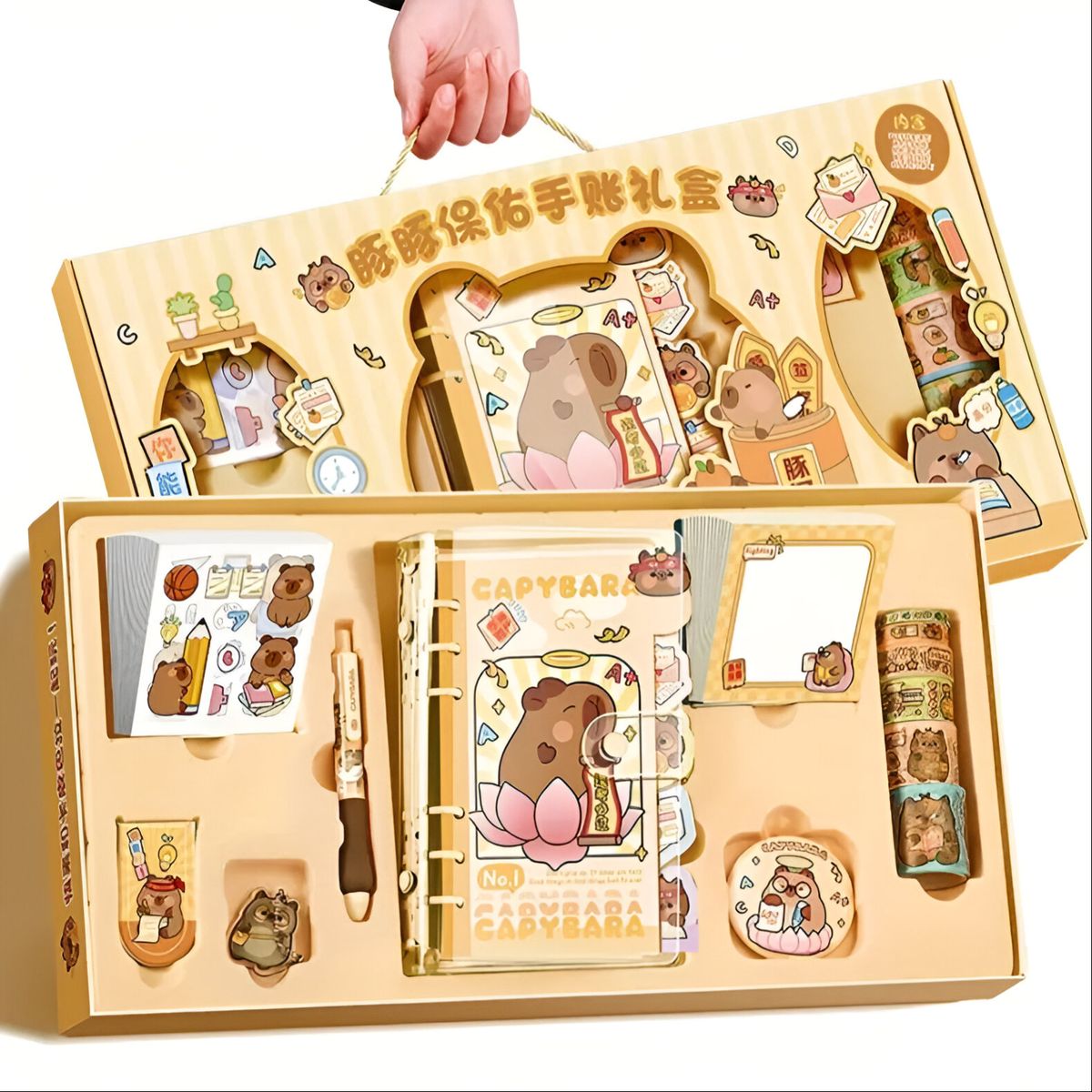 GENERICO - Set Capibara 81 Piezas Papelería Libreta Lapicero Stickers