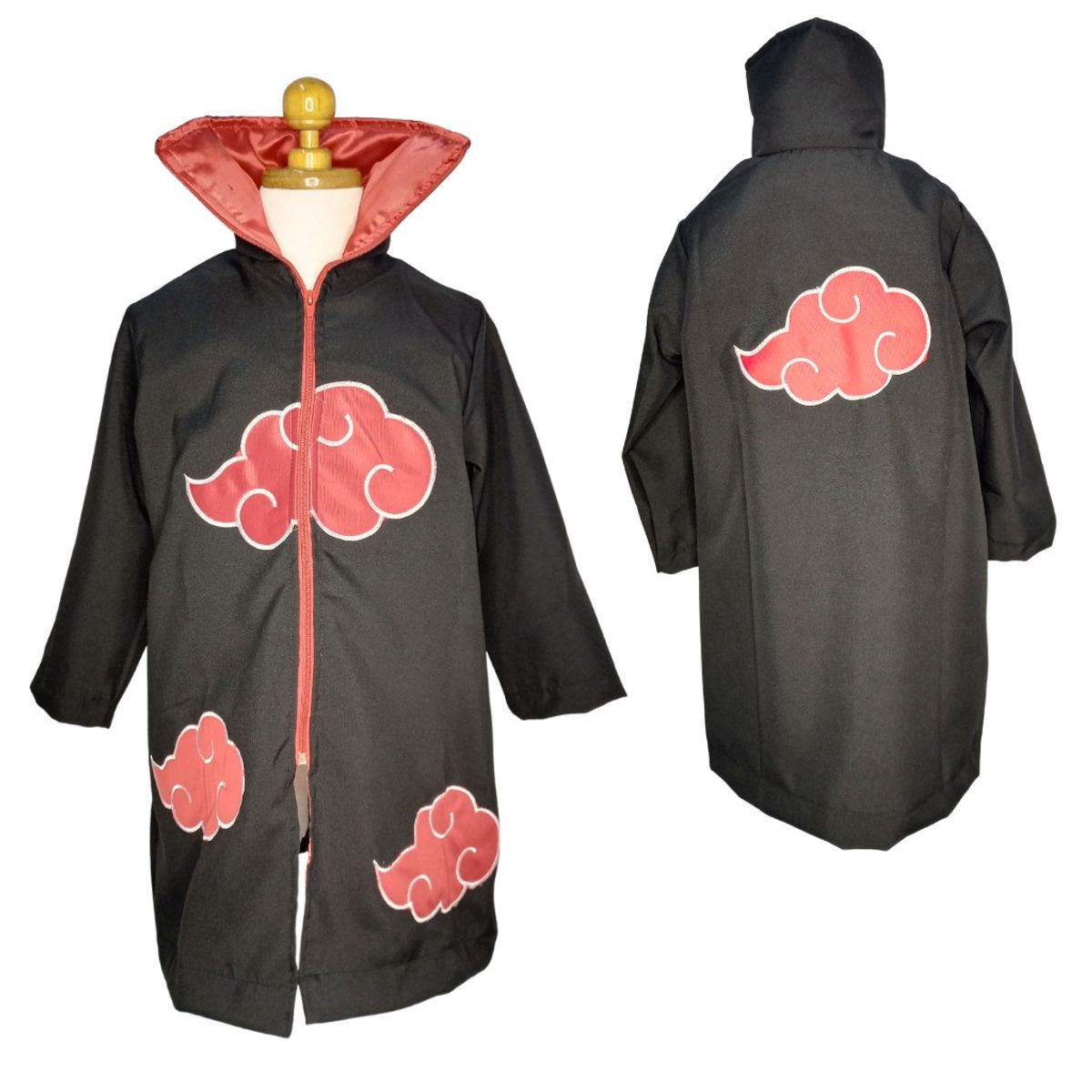 GENERICO - Disfraz Akatsuki Capa Itachi Naruto Cosplay Talla10 Completa