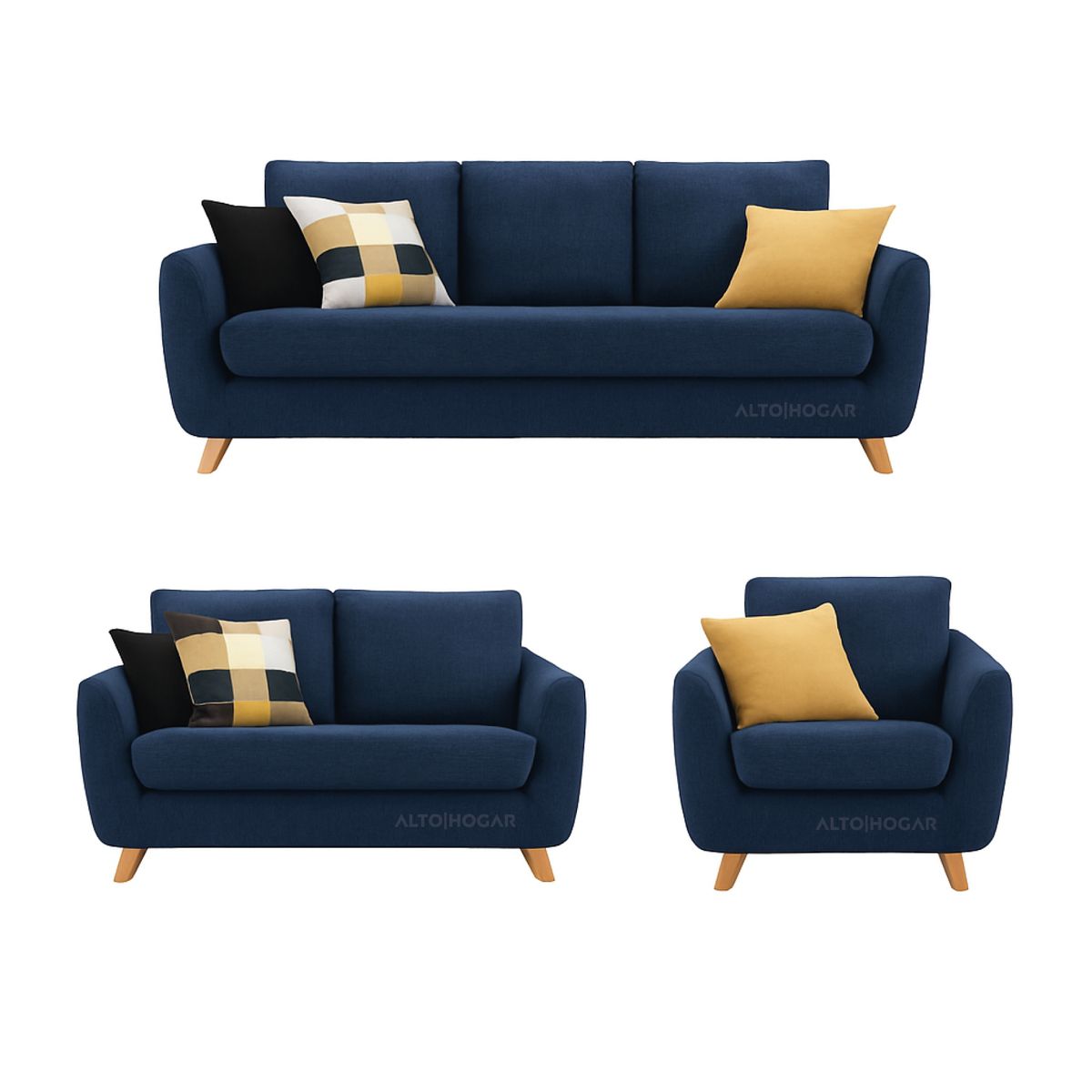 ALTO HOGAR - Juego de Sala 3 2 1 Tamahra Alto Hogar Gris Claro